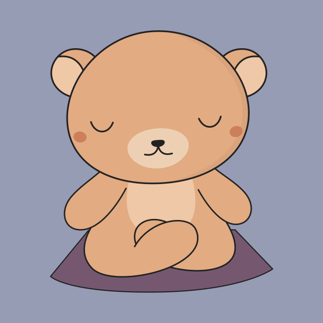 Yoga time for my kawaii brown bear by wordsberry