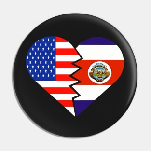 Costa Rica Flag USA Flag Pura Vida Hispanic Latino Spanish Food Culture 2 Pin