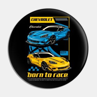 C6 Corvette Born to Race Pin