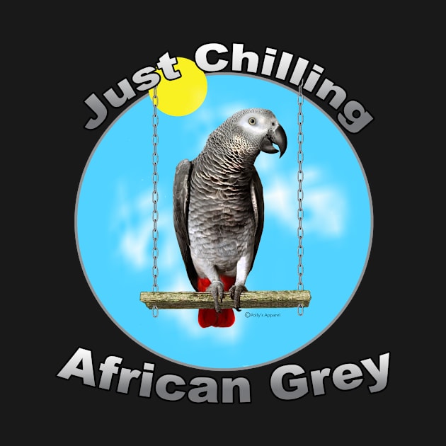 African Grey Congo Parrot Chilling by Pollysapparel