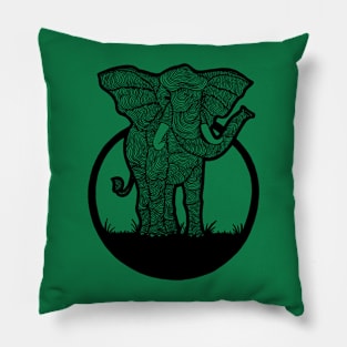 Elephant Line Art Pillow