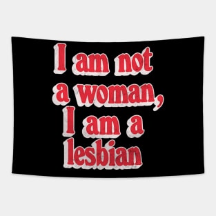 I am not a woman, I am a lesbian - Retro LGBT 70s Design Tapestry