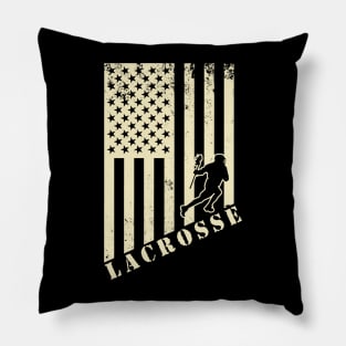 Lacrosse Usa American Flag Pillow