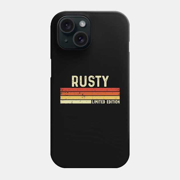 Rusty Name Vintage Retro Limited Edition Gift Phone Case by CoolDesignsDz