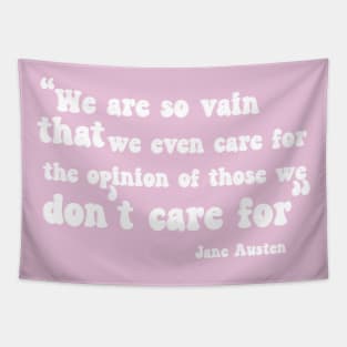 Jane Austen Retro Text Design Quote (White) Tapestry