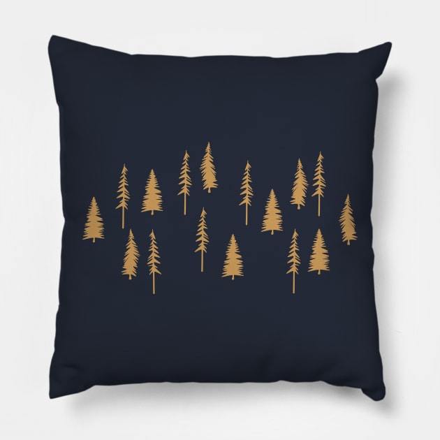 Ancient Forest (Autumn Yellow) Pillow by Cascade Patterns