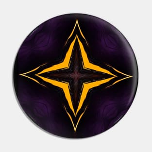 Mystical cross on a dark purple background mystical image different signs. Yellow neon sparkls. Pin