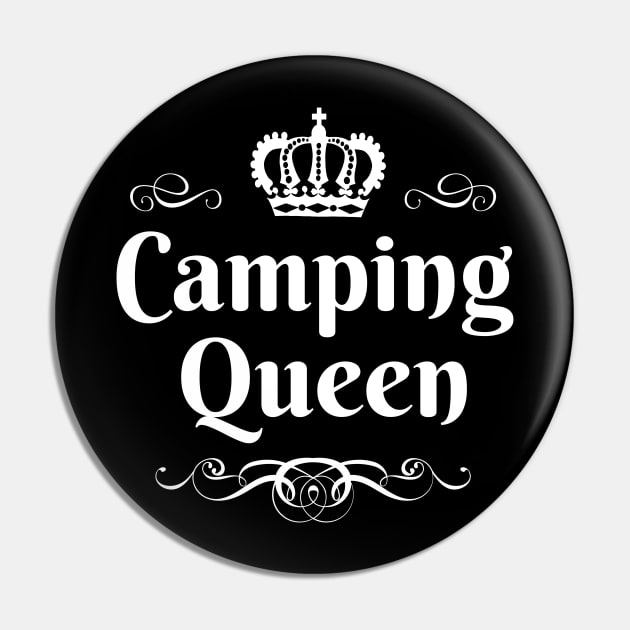 Camping Queen Campground RV Caravan Outdoor Gift Pin by JeZeDe