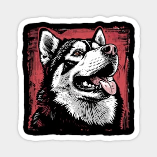 Retro Art Alaskan Malamute Dog Lover Magnet