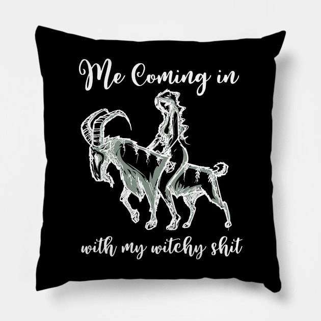 Wicca Pagan Witch Wiccan Goat Witchcraft Goth Witchy Gothic Pillow by TellingTales