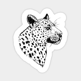 Black Leopard Head Magnet