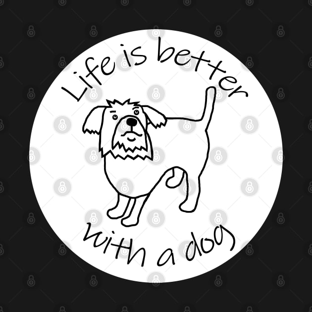 Animals Quote Disc Life is Better with a Dog by ellenhenryart