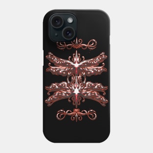 Red dragonfly mating Phone Case