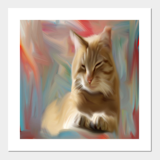 Cat Painting Painting Posters And Art Prints Teepublic