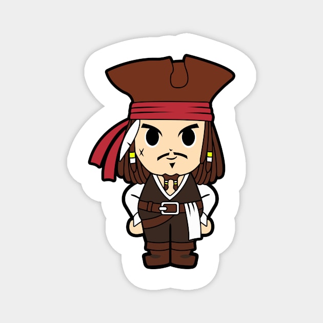 Jack Sparrow Chibi Magnet by untitleddada