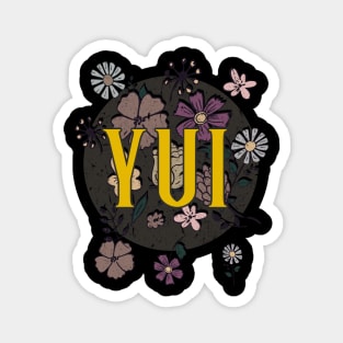 Aesthetic Proud Name Yui Flowers Anime Retro Styles Magnet