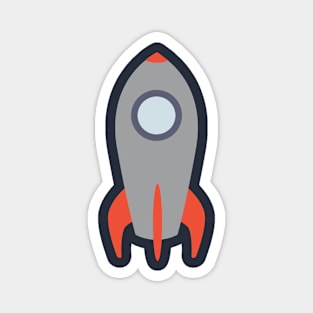 Retro Rocket Ship Magnet