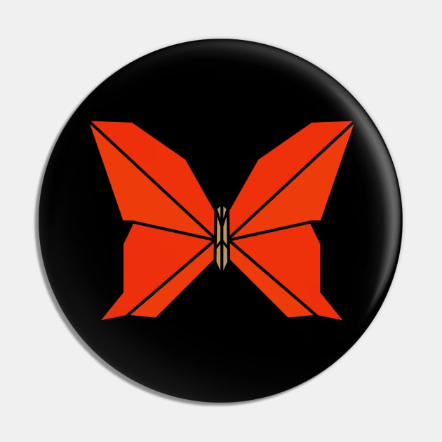 Orange Origami Butterfly Pin by Numerica