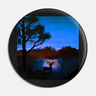 Dusk twilight deer silhouette Pin