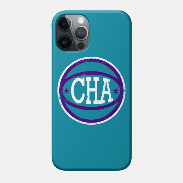 Charlotte Retro Ball - Teal - Hornets - Phone Case