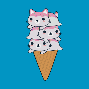 Cute Cat Ice Cream Cone T-Shirt T-Shirt