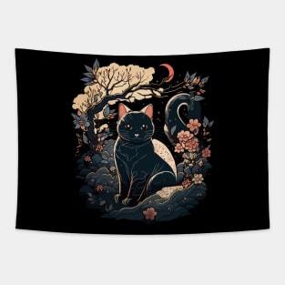 Cat Japan Style Funny Cat Gift Retro Vintage Funny Cat Tapestry