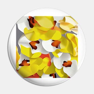 Orchids in Yellow and White Pin