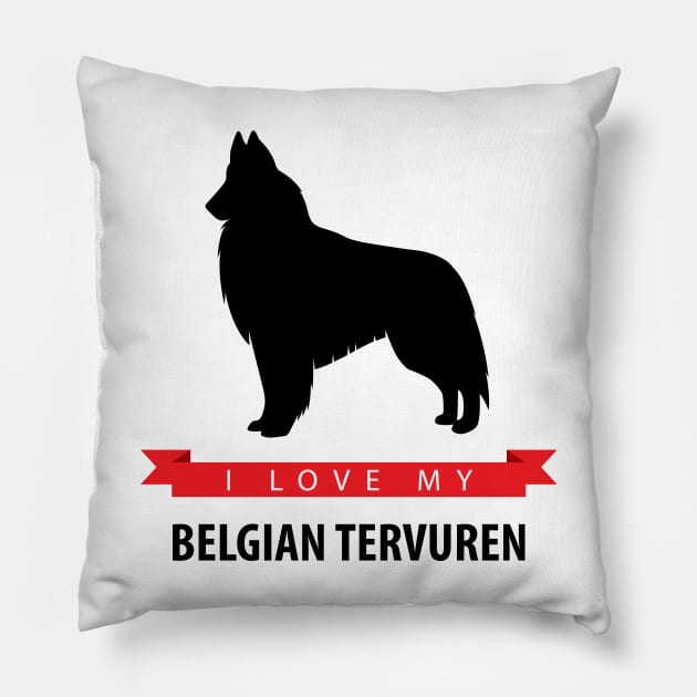I Love My Belgian Tervuren Pillow by millersye