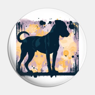 Black Mouth Cur Dog Stencil Artwork Pin