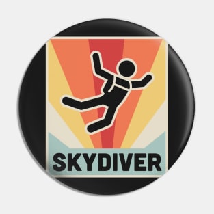 Vintage Style Skydiver Pin