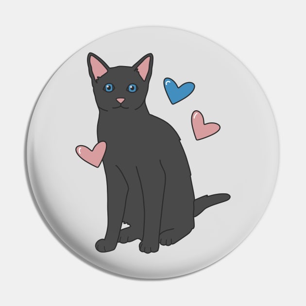 Russian Blue Cat Pin by Kelly Louise Art