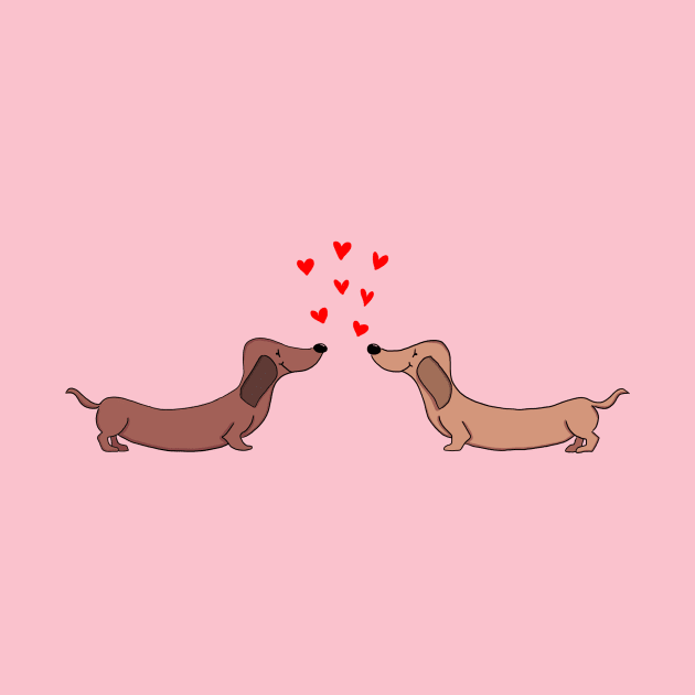 Sausage Dog Love by Illustrationsbysteph
