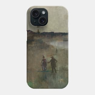 Landscape with Two Small Figures, Richmond, NSW by Charles Conder, circa 1886. Phone Case