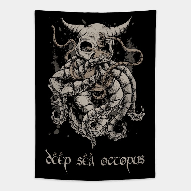 Deep Sea Octopus Tapestry by black8elise