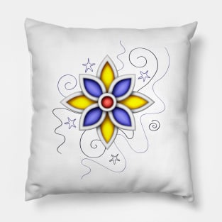 Endless Texture with Mustycal Cosmic Flowers Pillow