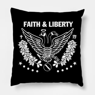 Faith & Liberty White Logo Pillow