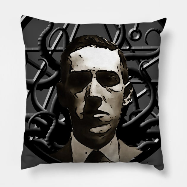 Psyclopean Lovecraft Necronomicon Tentacles Pillow by AltrusianGrace