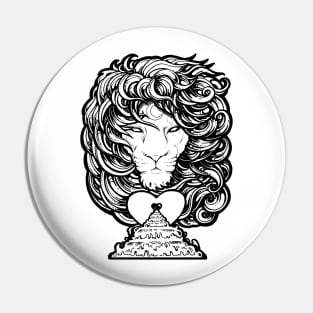 Heart of a Lion - Black Outlined Version Pin