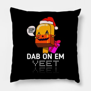 Jack O Lantern Dabbing Halloween Christmas Yeet Dab - Dabbing Trendy Dance Emote Meme - Autumn Fall Kids Teens Pillow