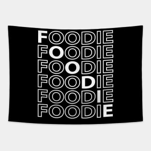 FOODIE Modern Design - White Text Tapestry