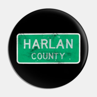 Harlan County, KY / Retro Outlaw Country Fan Design Pin