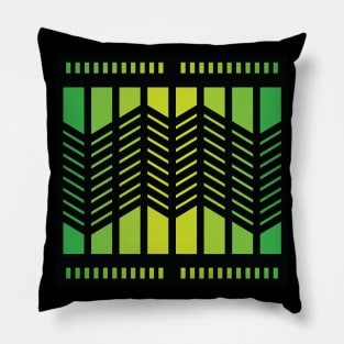 “Dimensional Planes (2)” - V.6 Green - (Geometric Art) (Dimensions) - Doc Labs Pillow