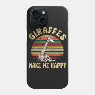 Giraffes Make Me Happy T-shirt Retro Vintage Style Phone Case