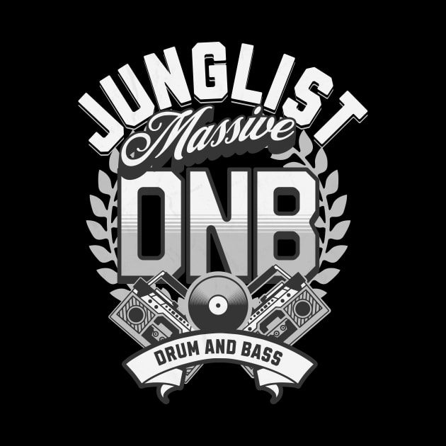 DNB - Junglist Massive  (white/grey) by DISCOTHREADZ 