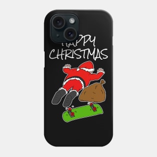 Skateboarding Santa Fallen Off Skateboard Funny Christmas Phone Case