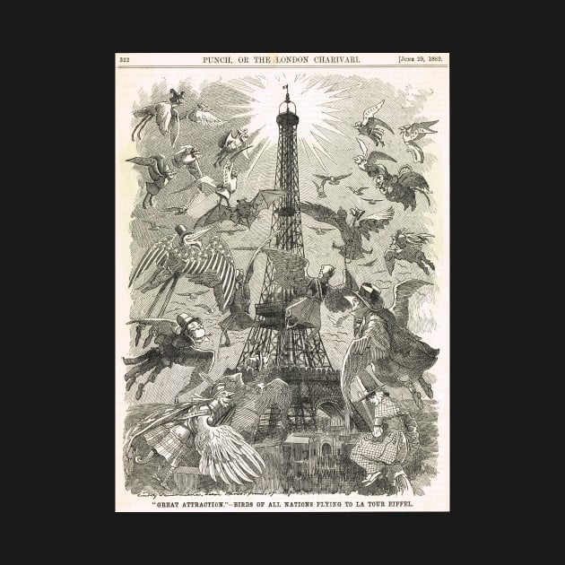 Eiffel Tower World's Fair 1889 engraving by artfromthepast