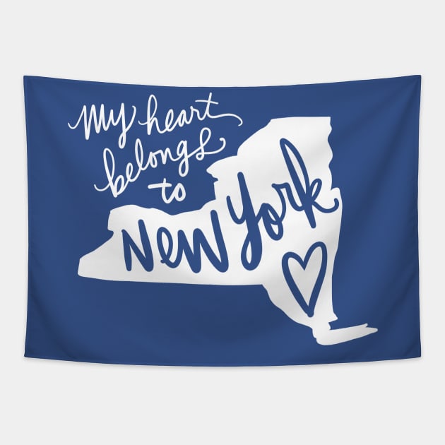 My Heart Belongs To New York: State Pride Tapestry by Tessa McSorley