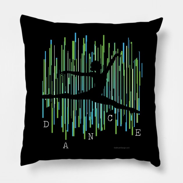 Line Dancer (Blue-Green) Pillow by eBrushDesign