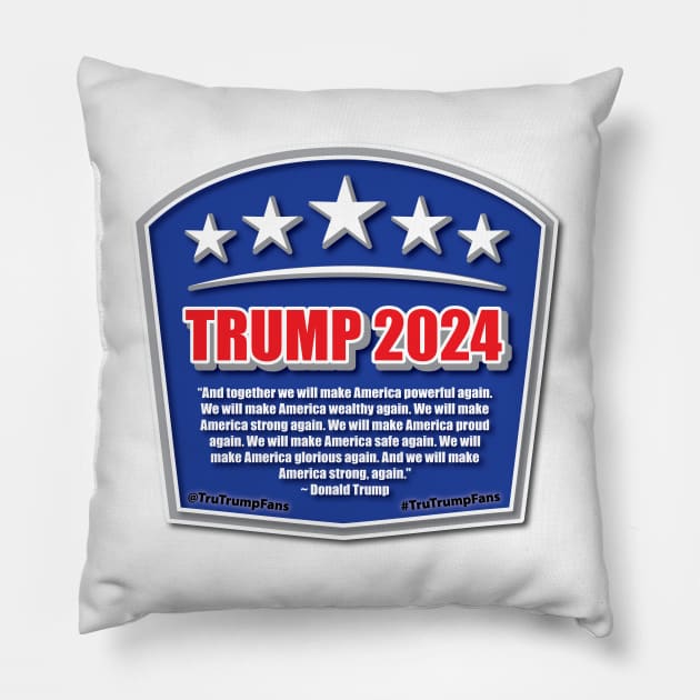 Trump 2024 Pillow by Rego's Graphic Design