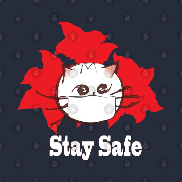 Stay Safe cute cat by Vivid Art Design